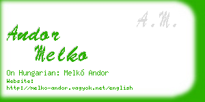 andor melko business card